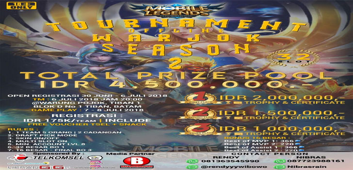 Ikuti Turnament Offline Mobile Legend Warjok Season 2